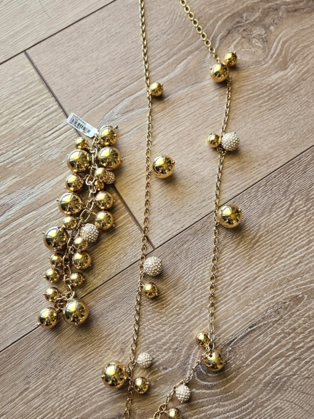 J. Crew Gold-tone Cluster Ball Necklace and Bracelet Set